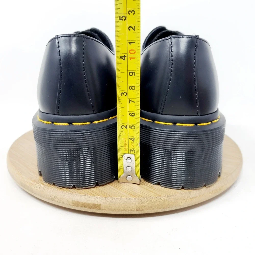 Dr Martens 1461 Quad Shoes Women 8 Black Platform Oxford Punk Goth Creeper 25567